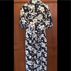 Caribbean Girl Hawaiian Print MIDI Dress M/L EUC